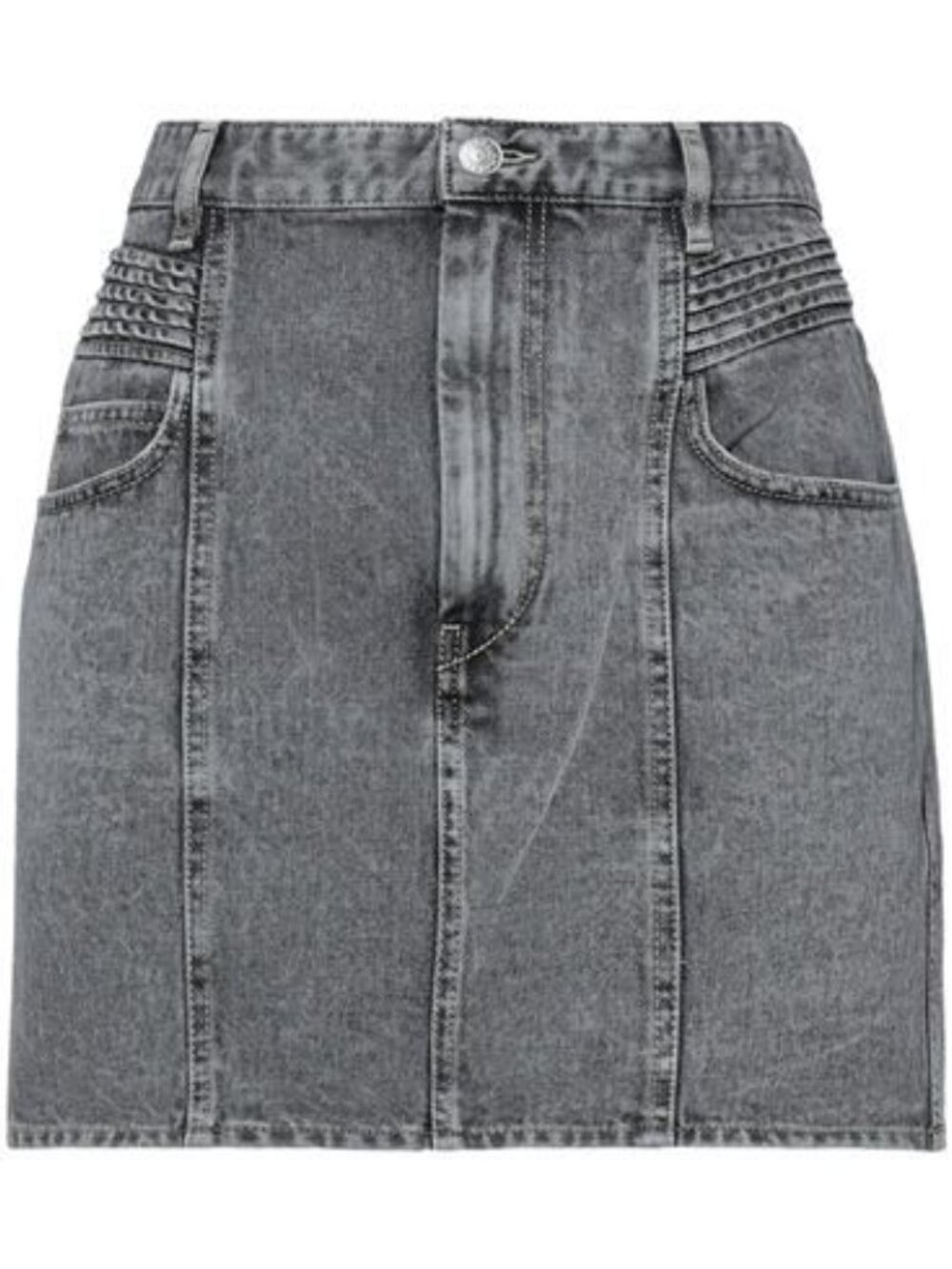 Isabel Marant Etoile Grey Washed Denim Mini-Skirt